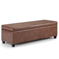 thumbnail image 1 of Avalon 48 inch Wide Contemporary Storage Ottoman Bench in Distressed Grey Taupe Vegan Leather, 1 of 12