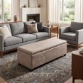 thumbnail image 1 of Simpli Home Avalon Faux Leather Storage Ottoman Bench in Distressed Gray Taupe, 1 of 13