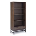 thumbnail image 1 of Simpli Home Banting SOLID HARDWOOD and Metal 66 inch x 30 inchRectangle Industrial Bookcase in Walnut Brown, 1 of 4
