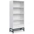 thumbnail image 1 of Simpli Home Banting SOLID HARDWOOD and Metal 66 inch x 30 inchRectangle Modern Industrial Bookcase in White, 1 of 12