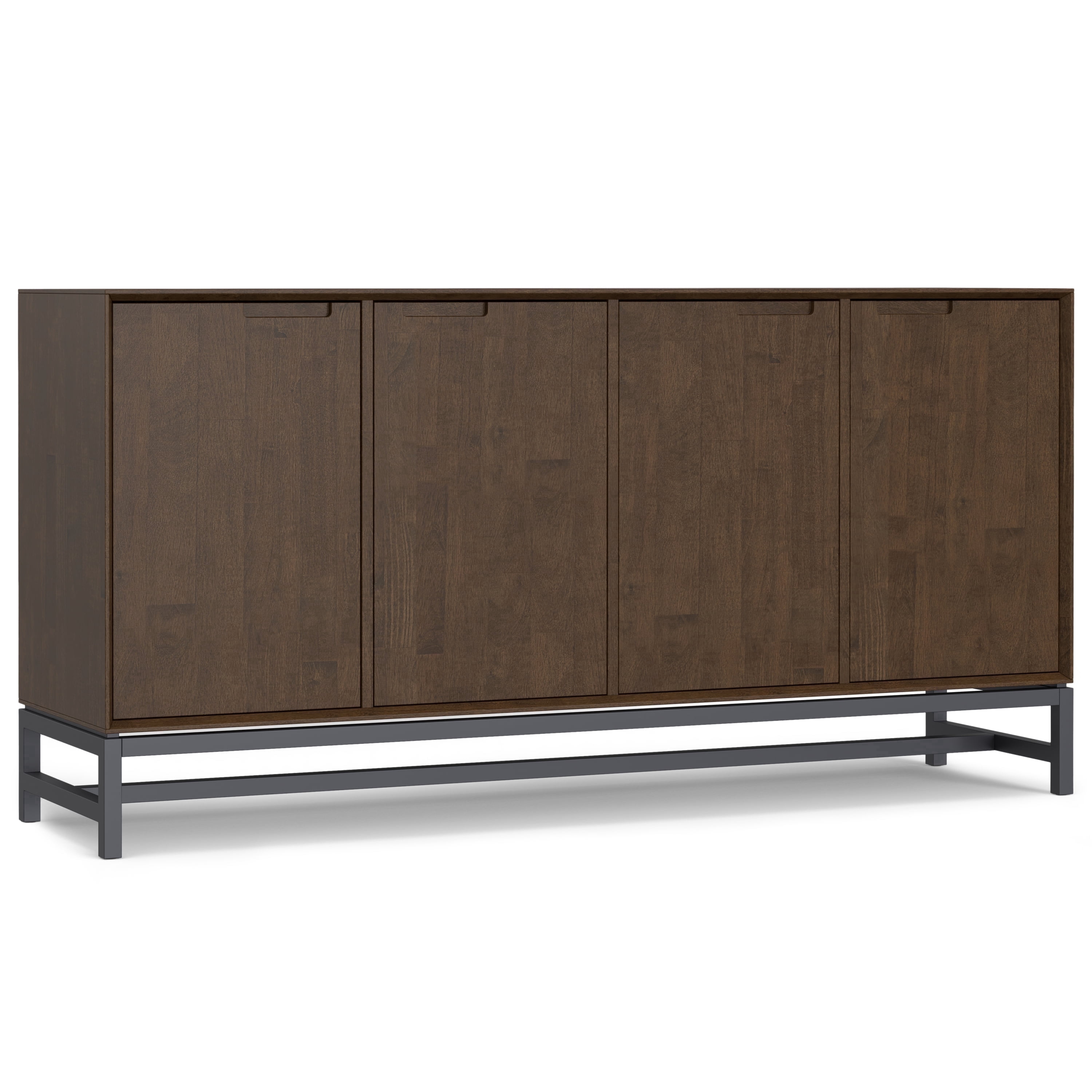 Simpli Home Banting 72 inch Wide Solid Wood Modern Industrial 4 Door ...