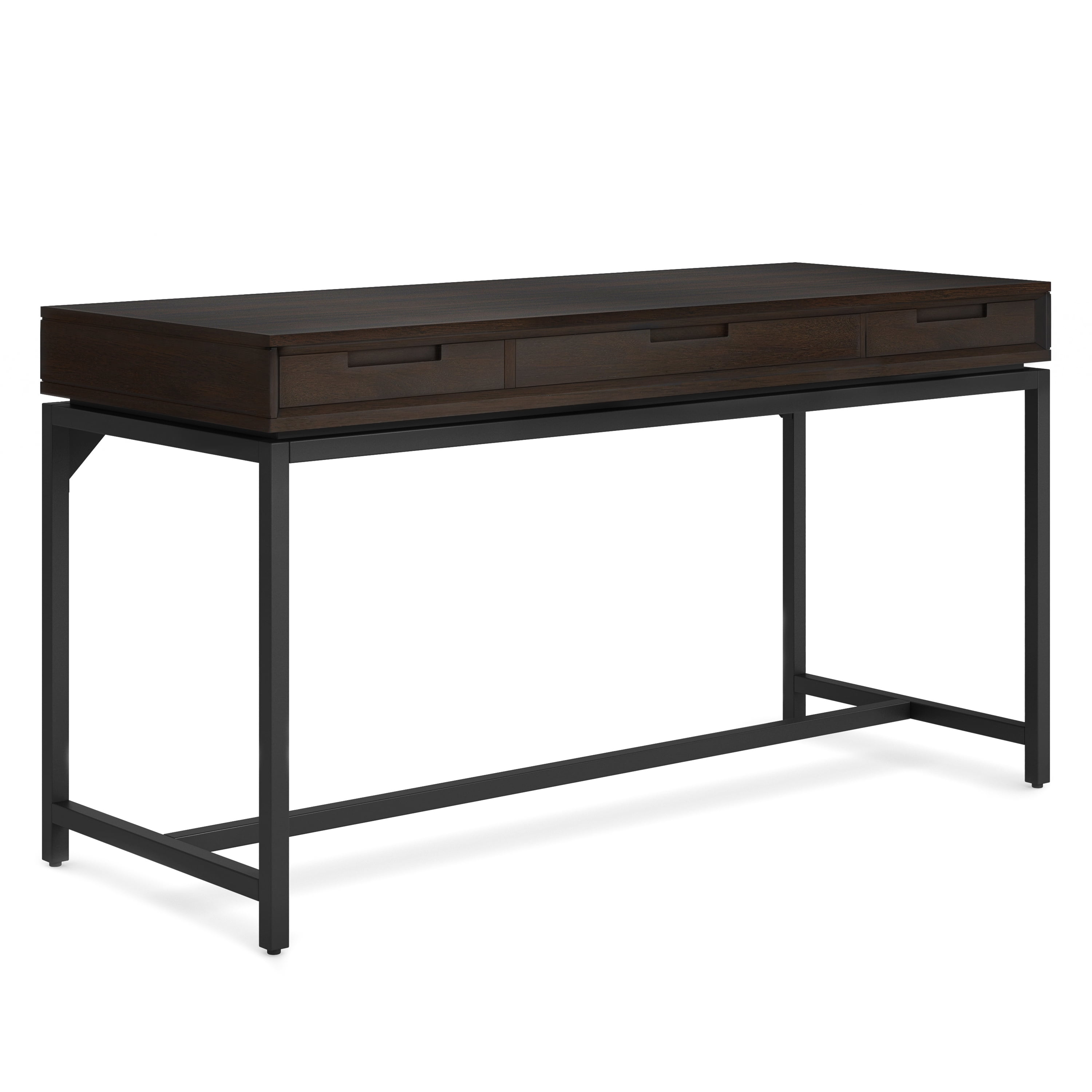 Hickory Brown Solid Rubberwood Industrial 60-Inch Desk