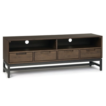 Simpli Home - Banting Modern Industrial TV Media Stand for Most TVs up to 65" - Walnut Brown