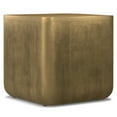 thumbnail image 1 of Simpli Home Bassett Contemporary 17 inch Wide Cast Aluminum Side Table in Antique Brass, Fully Assembled, 1 of 11