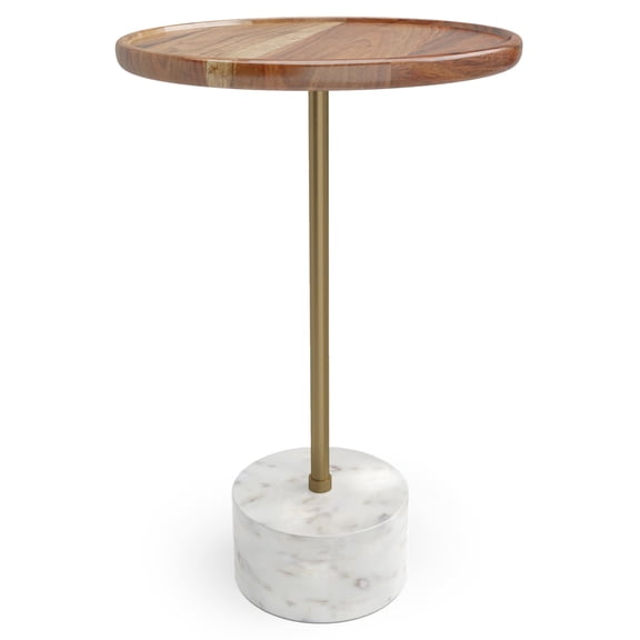 Simpli Home Becker 15 " Wide Wood Side Table in Natural/Off White