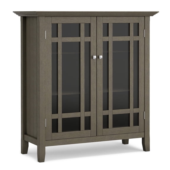 Bedford 39 inch Wide Solid Wood Medium Storage Cabinet in Farmhouse Grey