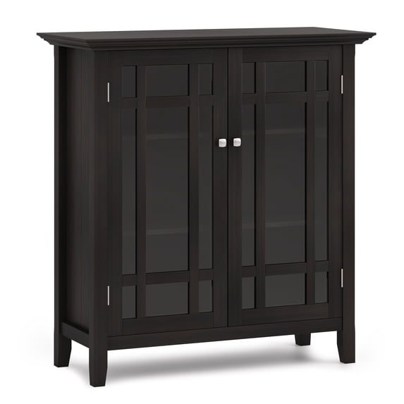 Simpli Home Bedford 39 inch Wide Solid Wood Transitional Medium Storage Cabinet in Hickory Brown