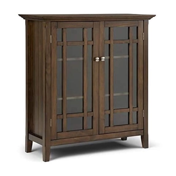 Simpli Home Bedford SOLID WOOD 39 inch Wide Transitional Medium Storage Cabinet in Rustic Natural Aged Brown