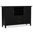 thumbnail image 1 of Simpli Home Bedford SOLID WOOD and Pine 54 inch x 17 inch Rectangle Transitional Sideboard Buffet and Wine Rack in Black, 1 of 12