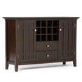 thumbnail image 1 of Simpli Home Bedford 54 inch Wide Solid Wood Transitional Sideboard Buffet and Wine Rack in Dark Tobacco Brown, 1 of 11