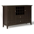 thumbnail image 1 of Simpli Home Bedford Wood 54" Transitional Sideboard Buffet and Wine Rack in Dark Chestnut Brown, 1 of 8