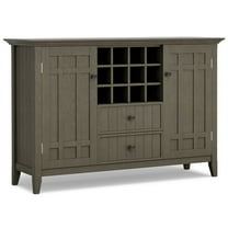 Bedford Wood 54" Transitional Sideboard Buffet and Wine Rack in Farmhouse Gray