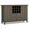 thumbnail image 1 of Simpli Home Bedford SOLID WOOD and Pine 54 inch x 17 inch Rectangle Transitional Sideboard Buffet and Wine Rack in Farmhouse Grey, 1 of 12