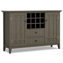 Bedford Wood 54" Transitional Sideboard Buffet and Wine Rack in Farmhouse Gray