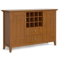 thumbnail image 1 of Simpli Home Bedford 54 inch Wide Solid Wood Transitional Sideboard Buffet and Wine Rack in Light Golden Brown, 1 of 10