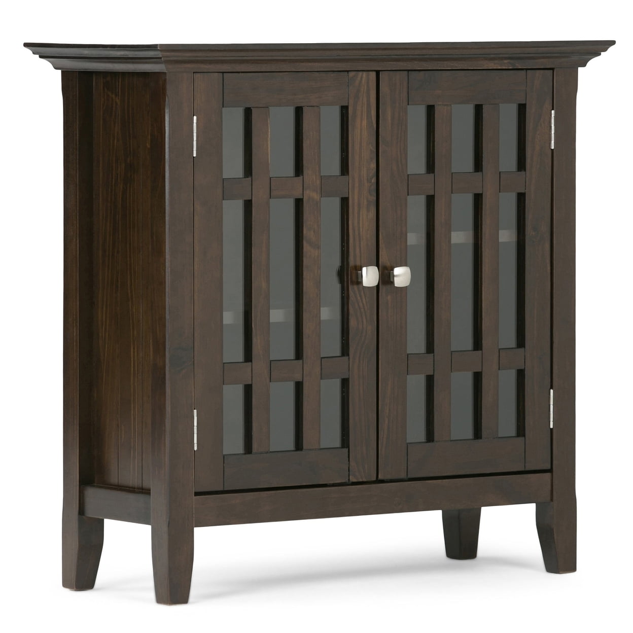 Bedford Dark Tobacco Brown Pine 32" Low Storage Cabinet