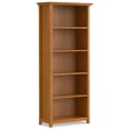 thumbnail image 1 of Amherst 30 inch Wide Solid Wood Transitional 5 Shelf Bookcase in Light Golden Brown, 1 of 12