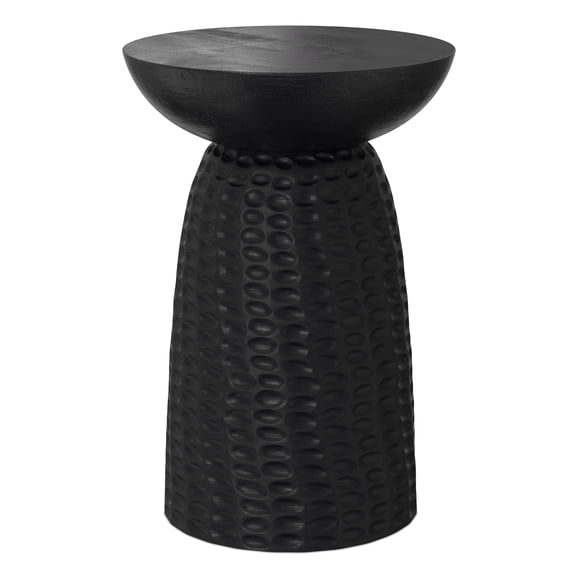 Simpli Home Boyd 16 inch Wide Solid Mango Contemporary Tall Accent Table in Black, Assembled