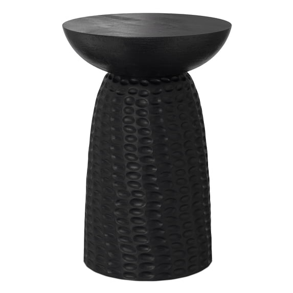 Simpli Home Boyd 16 inch Wide Solid Mango Contemporary Tall Accent Table in Black, Assembled