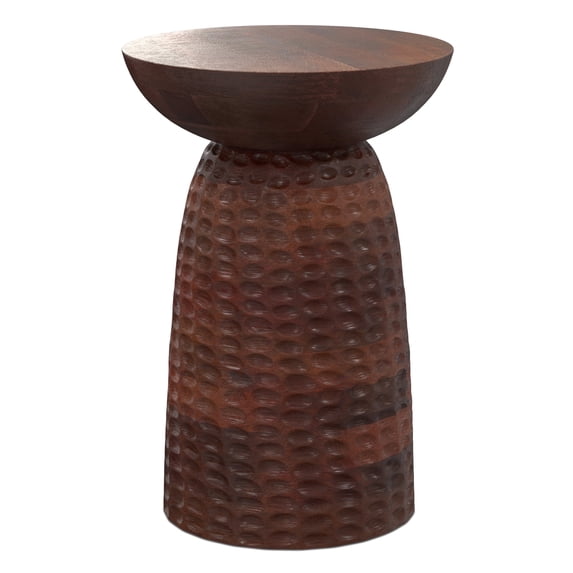 Simpli Home Boyd 16" WD Mango Contemporary Tall Accent Table in Warm Dark Brown & Assembled