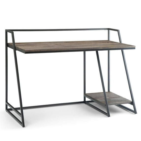 Simpli Home Braxton Solid Mango Wood Desk in Carbon Stain