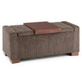 thumbnail image 1 of Simpli Home Bretton 42 inch Wide Transitional Rectangle Lift Top Storage Ottoman in Deep Umber Brown Polyester Fabric, 1 of 3