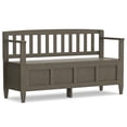 thumbnail image 1 of Simpli Home Brooklyn 48 inch Wide Solid Wood Contemporary Entryway Storage Bench in Farmhouse Grey, 1 of 11