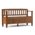 thumbnail image 1 of Simpli Home Brooklyn Entryway Storage Bench in Medium Saddle Brown, 1 of 6