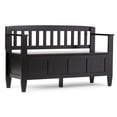 thumbnail image 1 of Simpli Home Brooklyn SOLID WOOD 48 inch Wide Contemporary Entryway Storage Bench in Black, 1 of 11