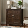 thumbnail image 1 of Simpli Home Burlington 30-inch-Wide Solid Wood Transitional Low Storage Cabinet in Mahogany Brown, 1 of 11