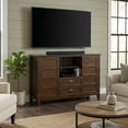 thumbnail image 1 of Simpli Home Burlington 54 inch Wide Solid Wood Tall TV Stand in Mahogany Brown For TVs up to 60 inches, 1 of 13