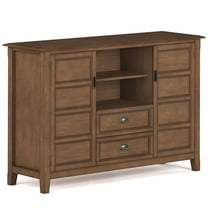 Burlington 54 inch Wide Solid Wood Tall TV Stand in Rustic Natural Aged Brown For TVs up to 60 inches