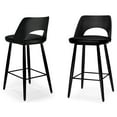 thumbnail image 1 of Simpli Home Callie Contemporary 16 inch Counter Height stool (Set of 2) in Black Vegan Faux Leather, 1 of 13