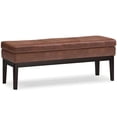 thumbnail image 1 of Simpli Home Carlson 45-inch-Wide Mid-Century Ottoman Bench in Distressed Saddle Brown Pinewood, Foam, Rubberwood, 1 of 12