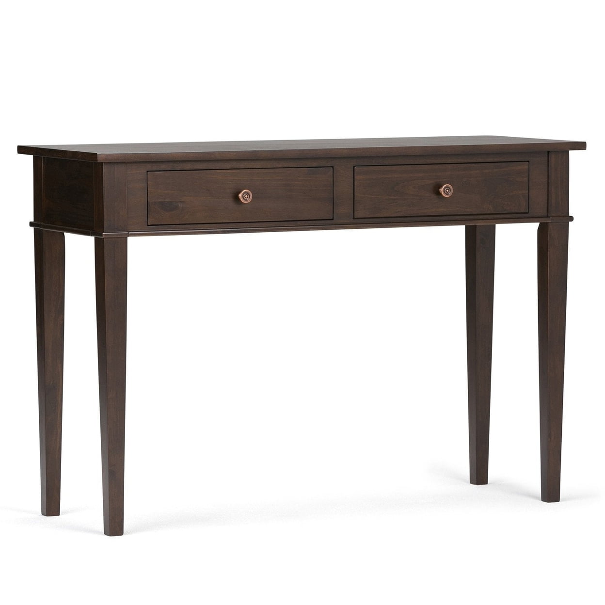 Carlton Dark Tobacco Solid Pine Console Table with Storage