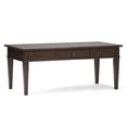thumbnail image 1 of Simpli Home Carlton 44 inch Wide Solid Wood Transitional Coffee Table in Dark Tobacco Brown, 1 of 9