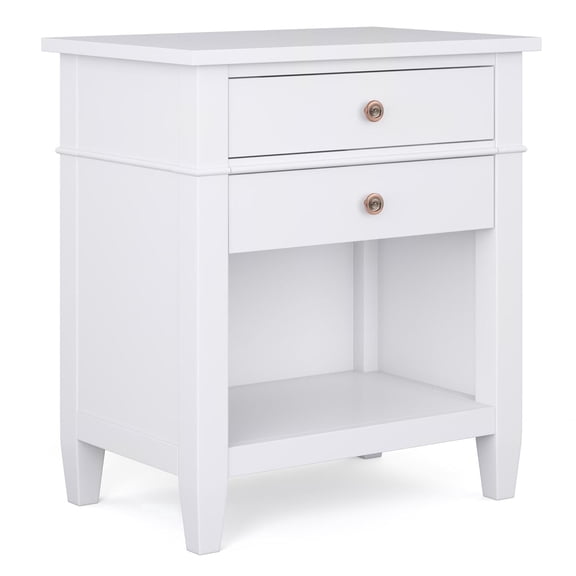 Simpli Home Carlton 24 inch Wide Solid Wood Bedside Table in White