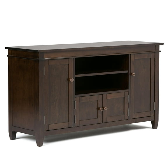 Carlton 54 inch Wide Solid Wood TV Stand in Tobacco Brown For TVs up to 60 inches