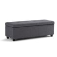 thumbnail image 1 of Simpli Home Castleford 48 inch Wide Contemporary Storage Ottoman in Slate Grey Linen-Look Fabric, 1 of 12