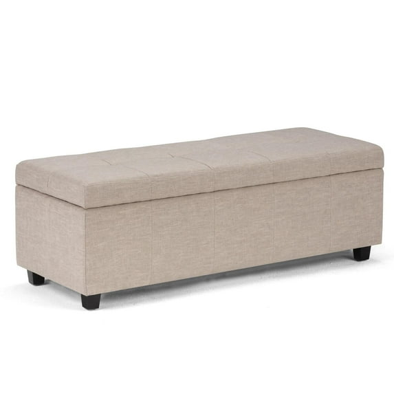 Simpli Home Castleford Storage Bench in Natural