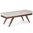 thumbnail image 1 of Chanelle 48 inch Wide Mid Century Modern Rectangle Ottoman Bench in Platinum Tweed Look Fabric, 1 of 14
