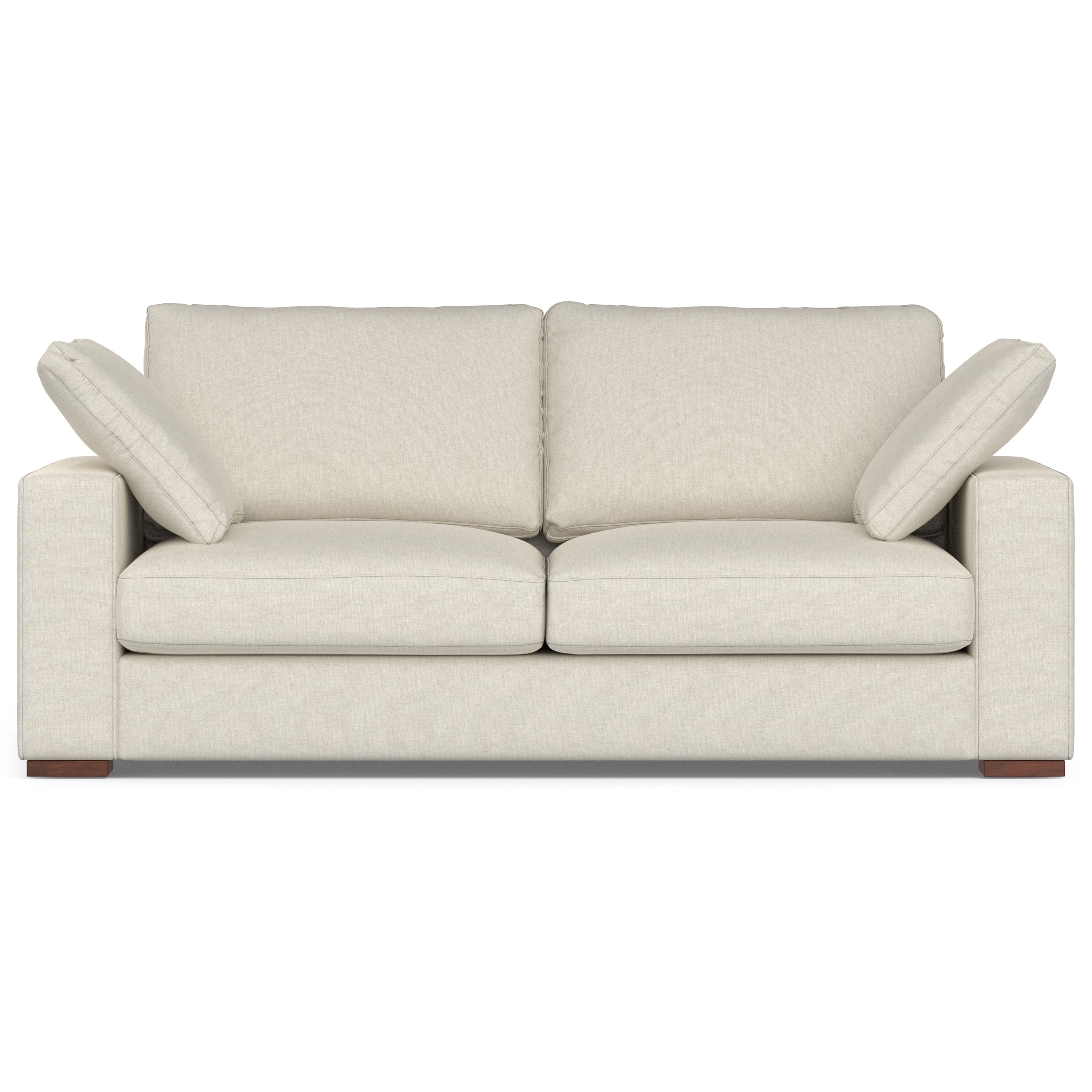 Charlie 78'' Cream Fabric Upholstered Lawson Sofa