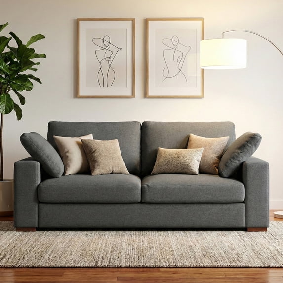 Charlie 78-inch Sofa in Tightly Woven Performance Fabric