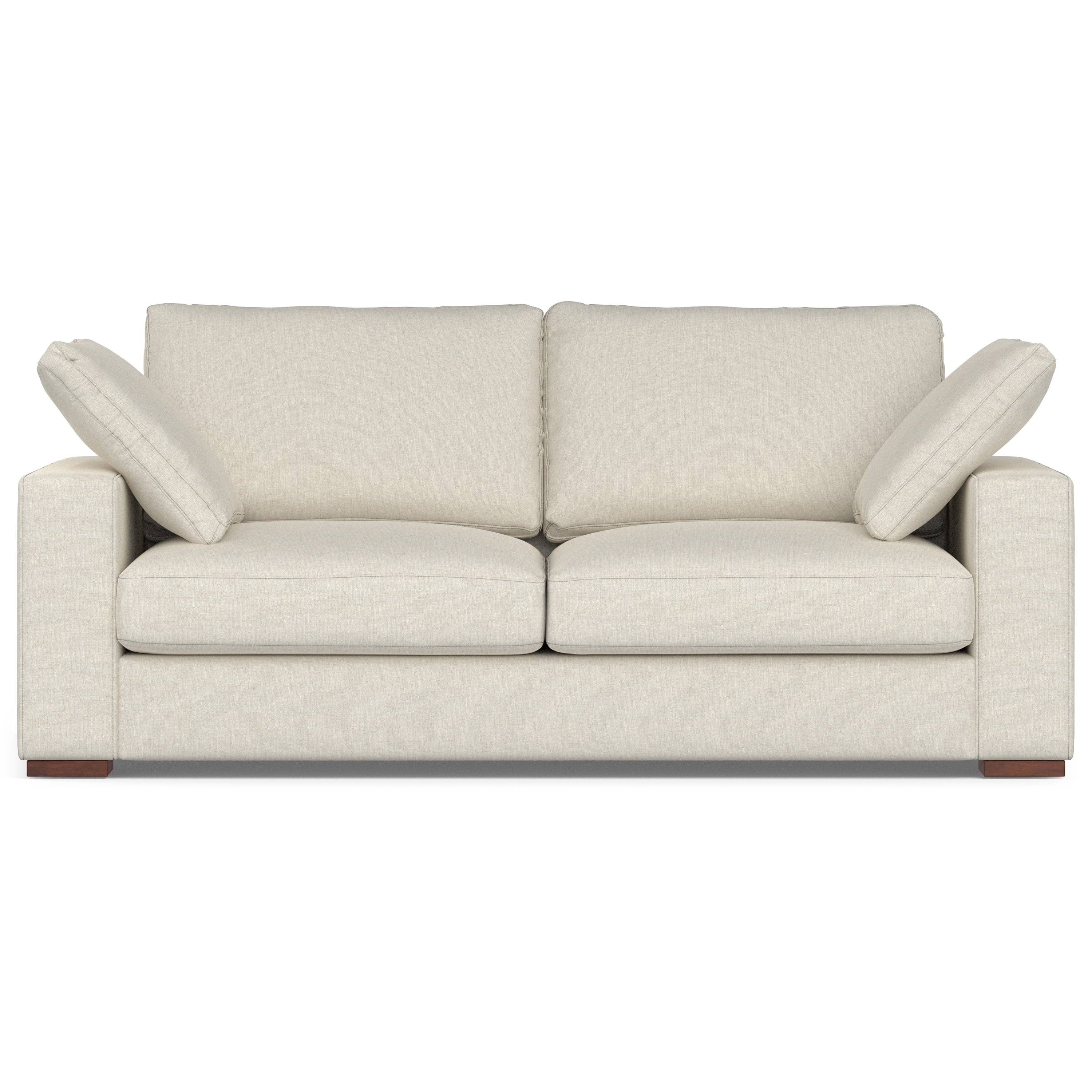 Charlie 78'' Cream Fabric Upholstered Lawson Sofa