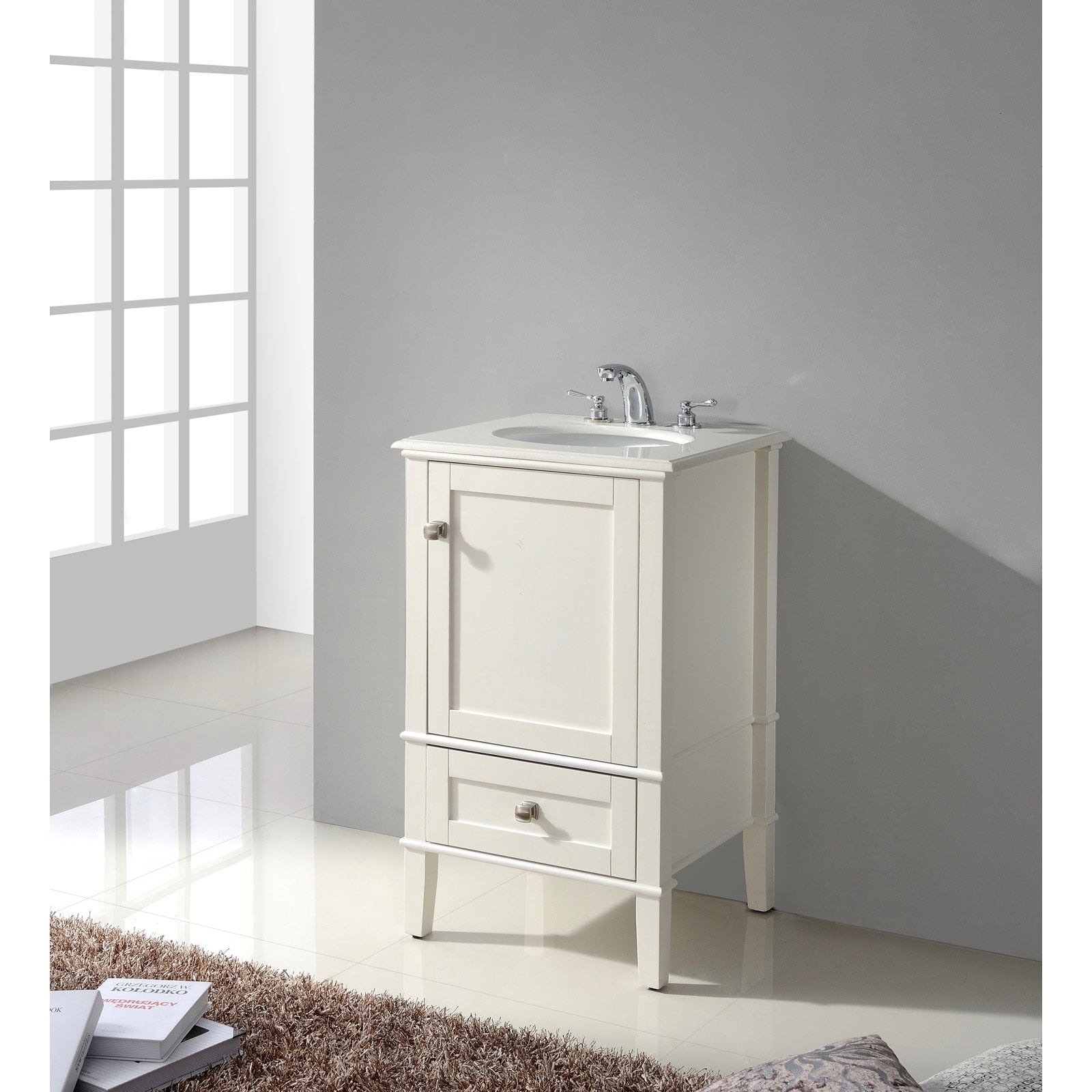 Simpli Home Chelsea 20" Bath Vanity with Quartz Marble Top - Walmart.com