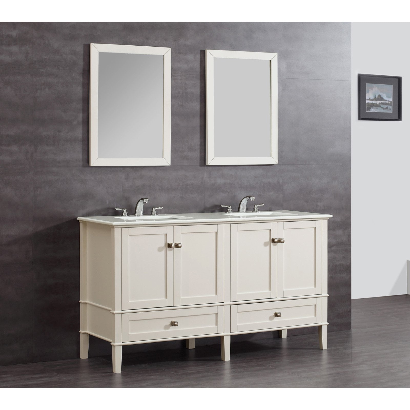 Simpli Home Chelsea 60" Bath Vanity with Quartz Marble Top - Walmart.com