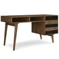 thumbnail image 1 of Simpli Home Clarkson SOLID ACACIA WOOD Contemporary 60 inch Wide Desk with side drawers in Rustic Natural Aged Brown, 1 of 12