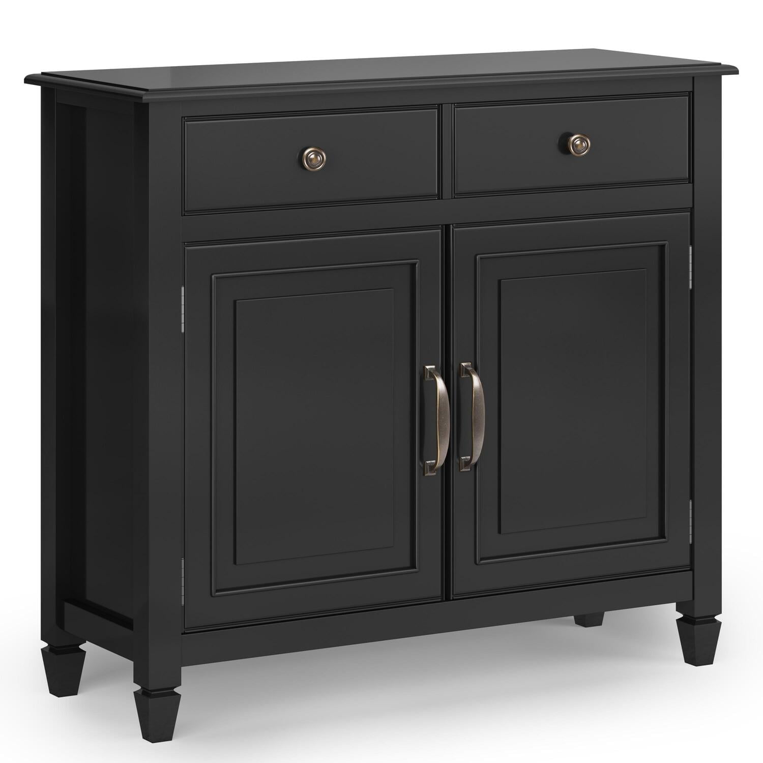 Connaught Black Solid Wood Office Storage Cabinet with Adjustable Shelving