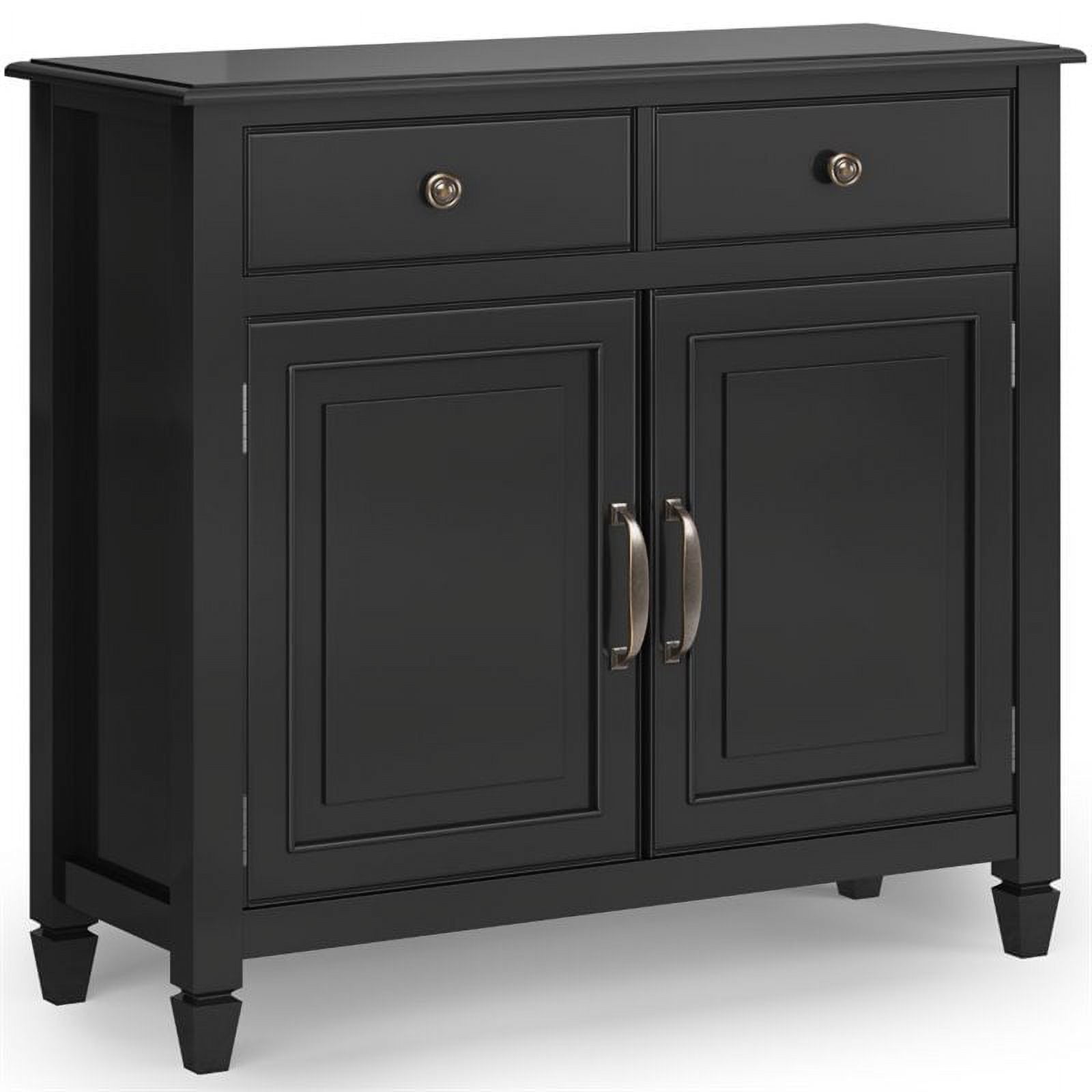 Simpli Home Connaught 2 Door Solid Wood Entryway Console Table in Black