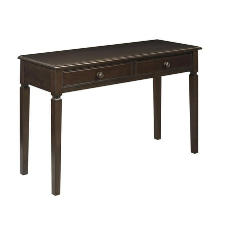 Simpli Home - Connaught Rectangular Solid Pine 2-Drawer Table - Dark Chestnut Brown